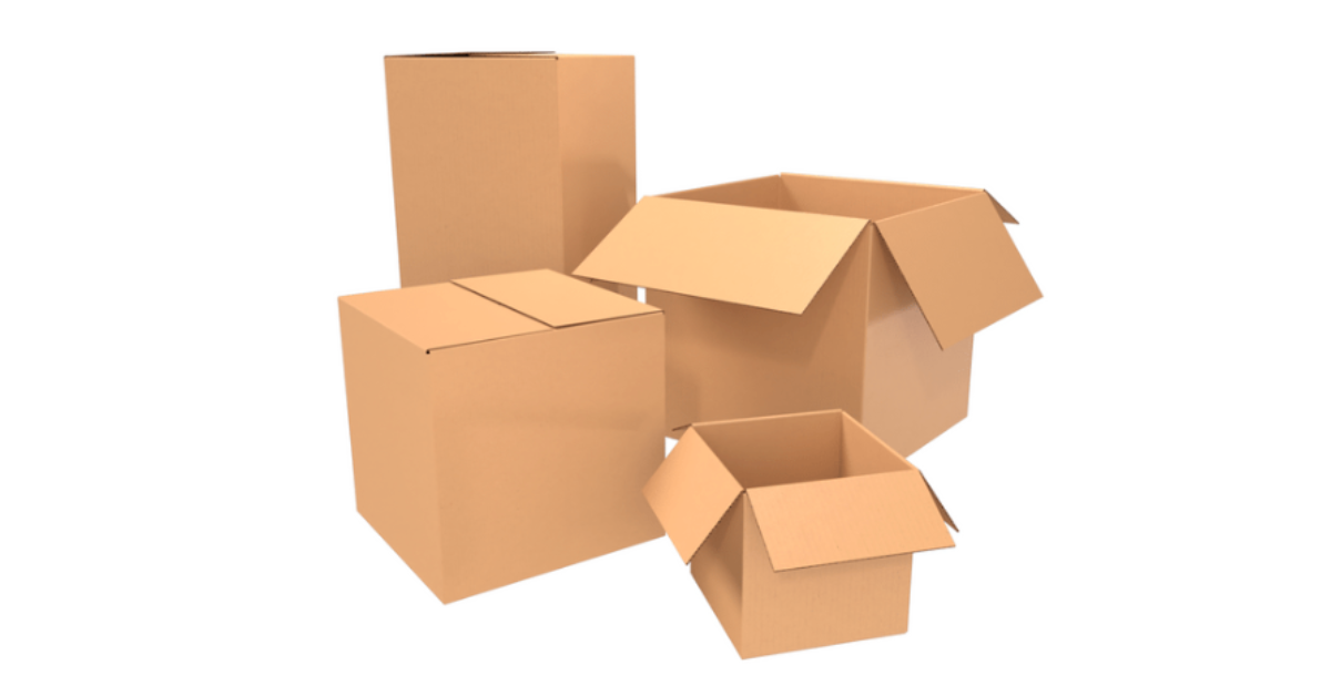 Different sized corrugated shipping boxes