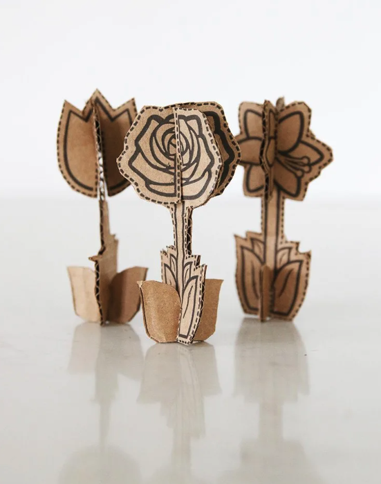 DIY cardboard flowers