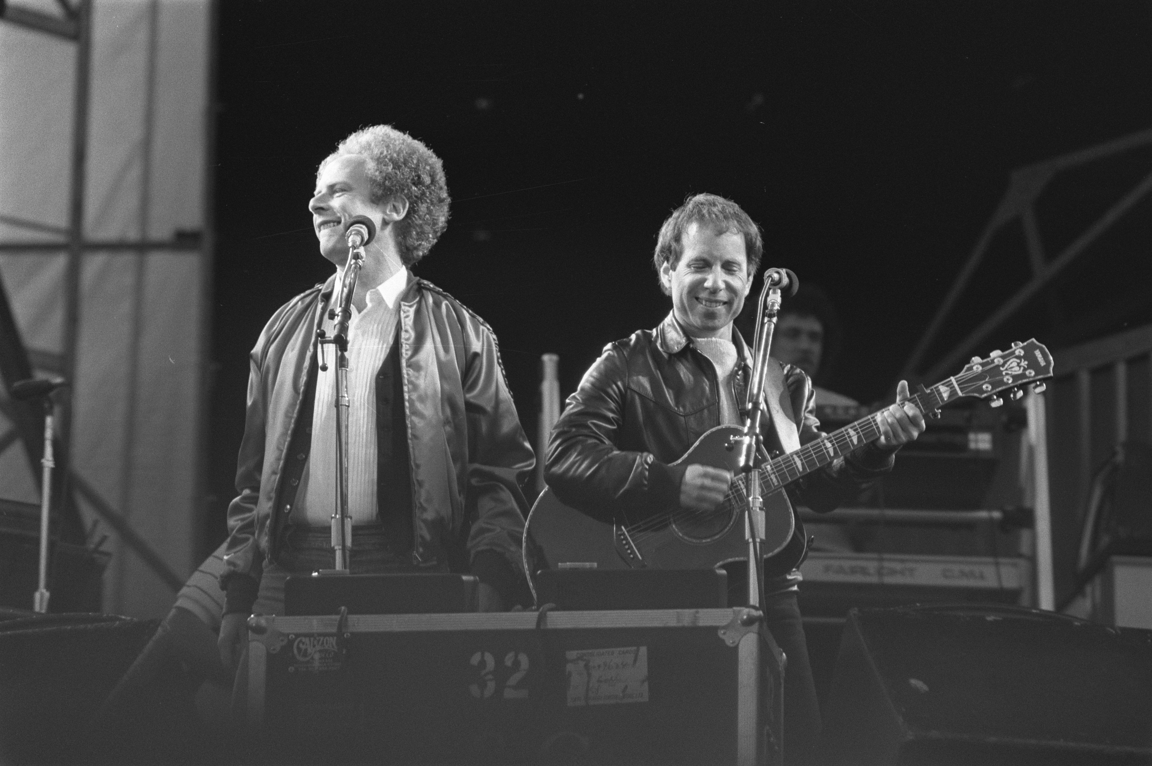 Simon & Garfunkel perform onstage